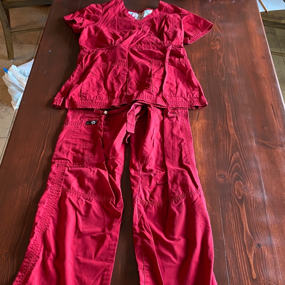 Red scrub set